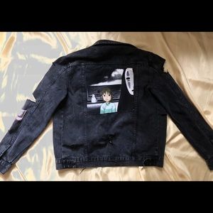 Black jean jacket personally customized